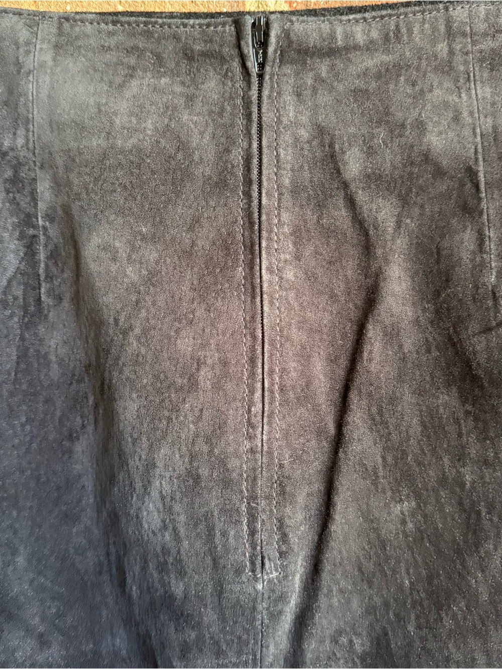 Black Suede & Leather Panel Skirt - Picture 3 of 6